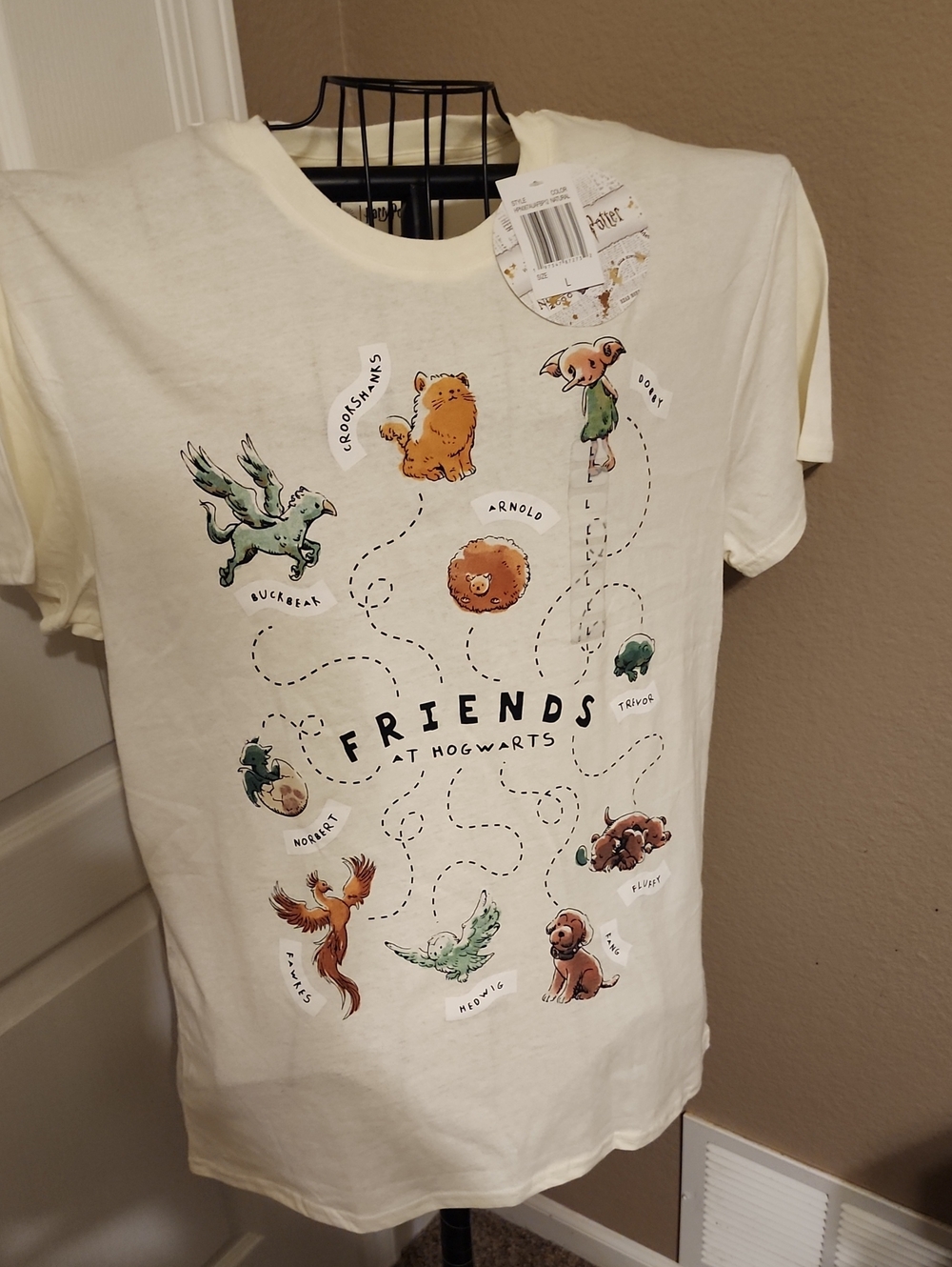 Friends at Hogwarts Cream Graphic Tee